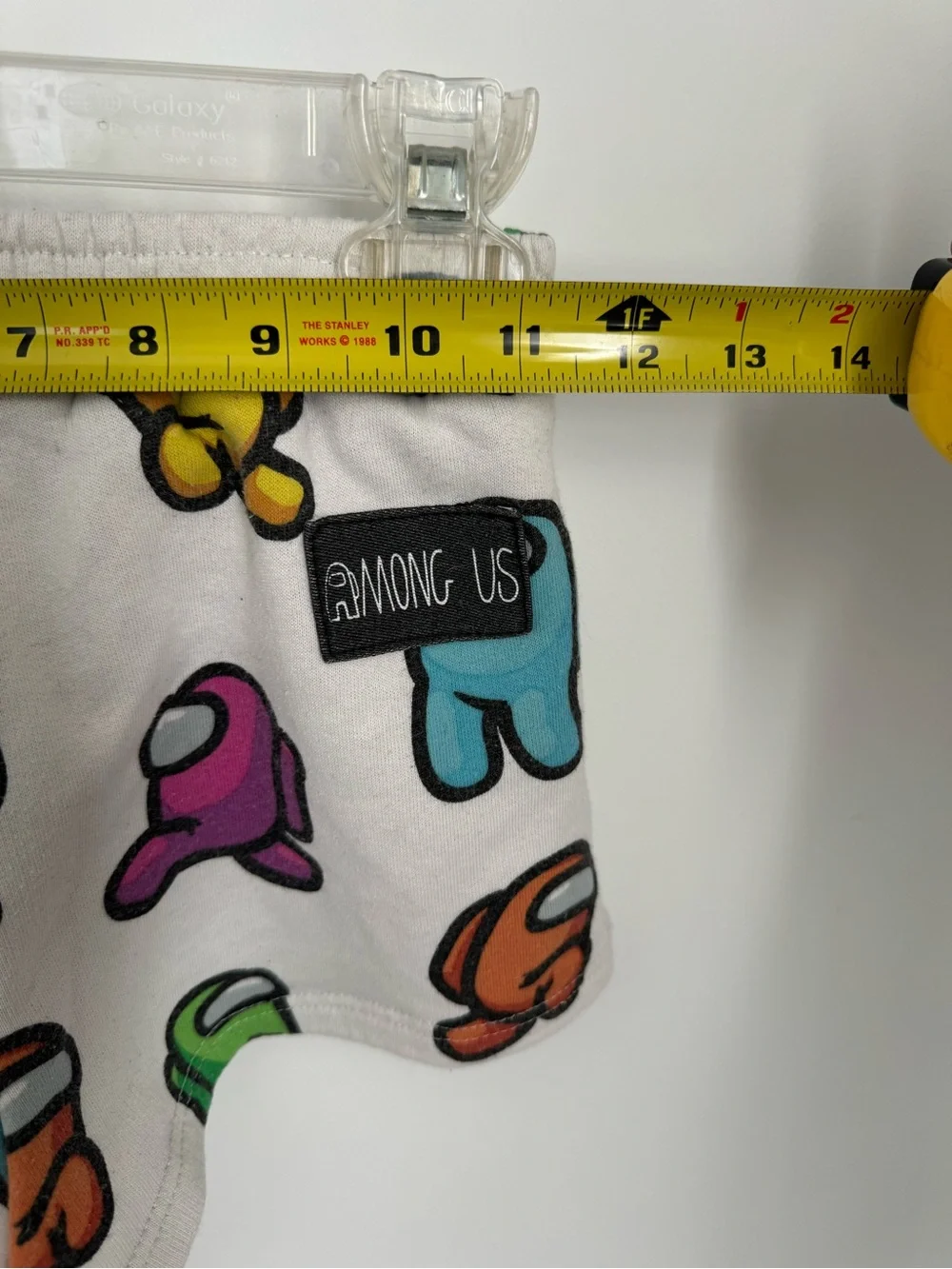 Kids White Among Us Print Elastic Waist Shorts Size 8